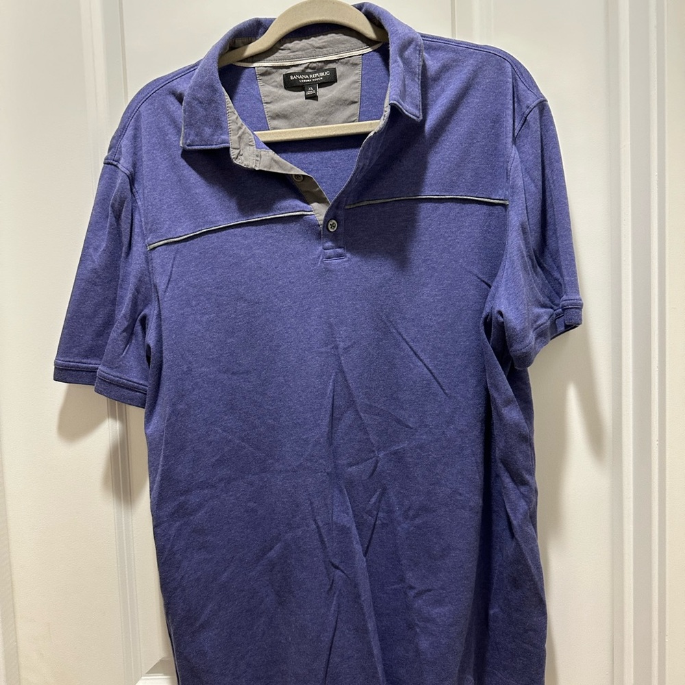 Purple and grey Banana Republic men’s polo